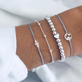 DIEZI 12 Style Bohemian Handmade Heart Tassel Shell Bracelet Sets Women 2019 New Rope Chain Bracelets Jewelry Christmas Gift