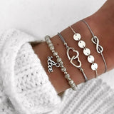 DIEZI 12 Style Bohemian Handmade Heart Tassel Shell Bracelet Sets Women 2019 New Rope Chain Bracelets Jewelry Christmas Gift