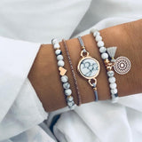 DIEZI 12 Style Bohemian Handmade Heart Tassel Shell Bracelet Sets Women 2019 New Rope Chain Bracelets Jewelry Christmas Gift