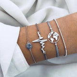 DIEZI 12 Style Bohemian Handmade Heart Tassel Shell Bracelet Sets Women 2019 New Rope Chain Bracelets Jewelry Christmas Gift
