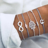 DIEZI 12 Style Bohemian Handmade Heart Tassel Shell Bracelet Sets Women 2019 New Rope Chain Bracelets Jewelry Christmas Gift