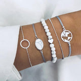 DIEZI 12 Style Bohemian Handmade Heart Tassel Shell Bracelet Sets Women 2019 New Rope Chain Bracelets Jewelry Christmas Gift