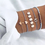 DIEZI 12 Style Bohemian Handmade Heart Tassel Shell Bracelet Sets Women 2019 New Rope Chain Bracelets Jewelry Christmas Gift
