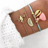 DIEZI 12 Style Bohemian Handmade Heart Tassel Shell Bracelet Sets Women 2019 New Rope Chain Bracelets Jewelry Christmas Gift